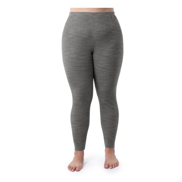 Grey Fruit of the Loom Women's Eversoft Waffle Thermal Top and Bottom Size M - Picture 9 of 11